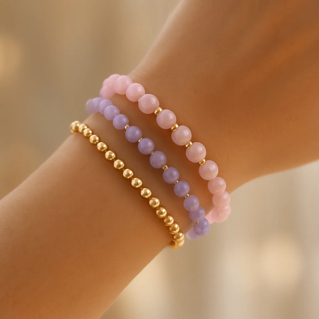 Pulsera pastel en muneca